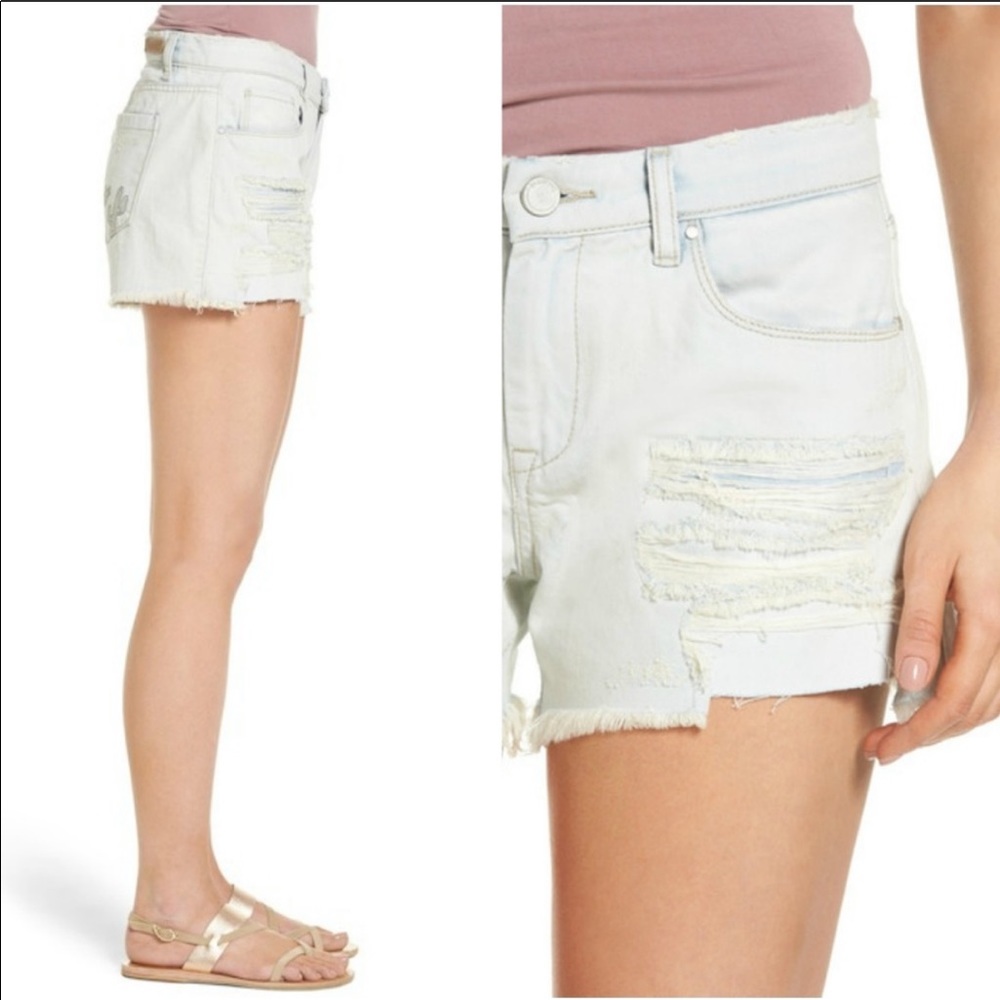 Blank NYC Distressed Cactus Denim Shorts Ripped - Picture 3 of 8